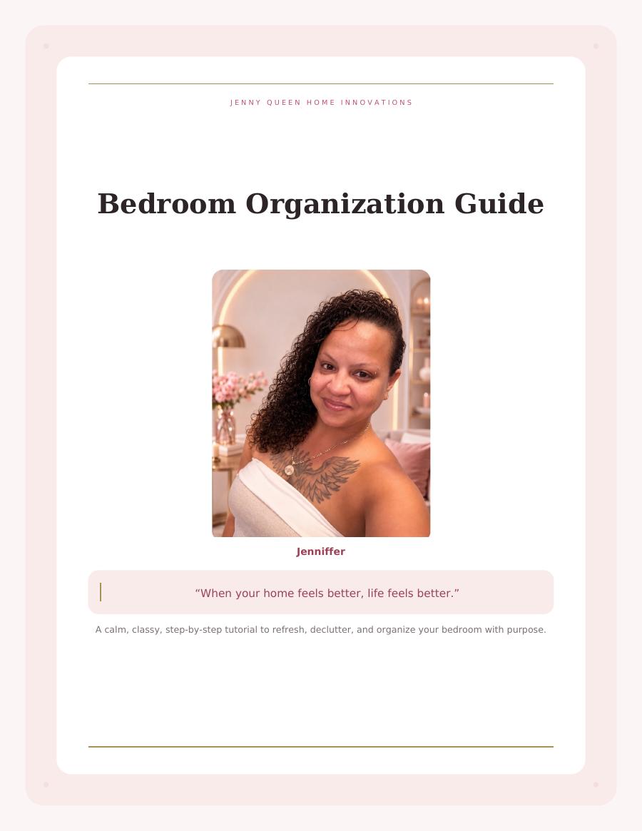 Bedroom Organization Guide PDF cover